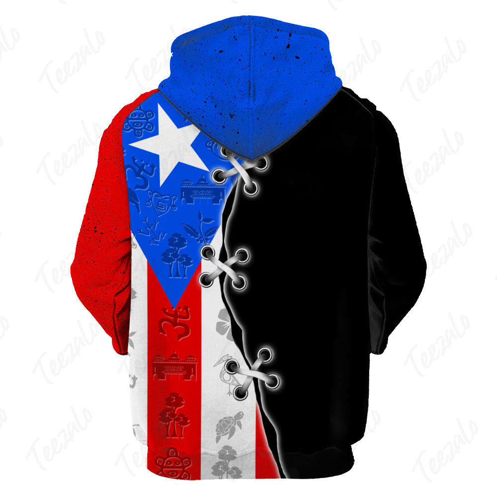 Puerto Rico Flag Symbols Men Personalized Hoodie