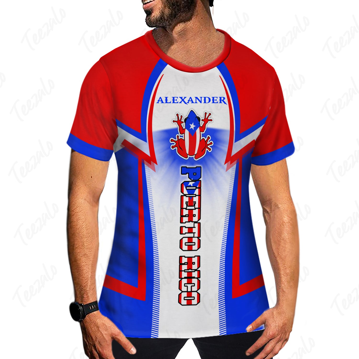Puerto Rico Flag Colorful Custom Your Name 3D T-shirt - All Over T Shirt Born Teezalo