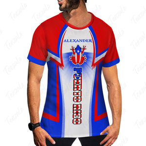 Puerto Rico Flag Colorful Custom Your Name 3D T-shirt - All Over T Shirt Born Teezalo