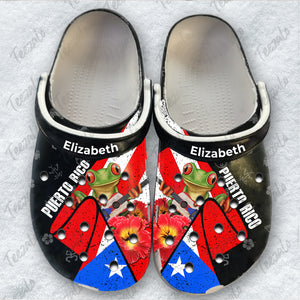 Personalized Puerto Rico Flag Puerto Rican Pride Clog Shoes - Crocs Born Teezalo