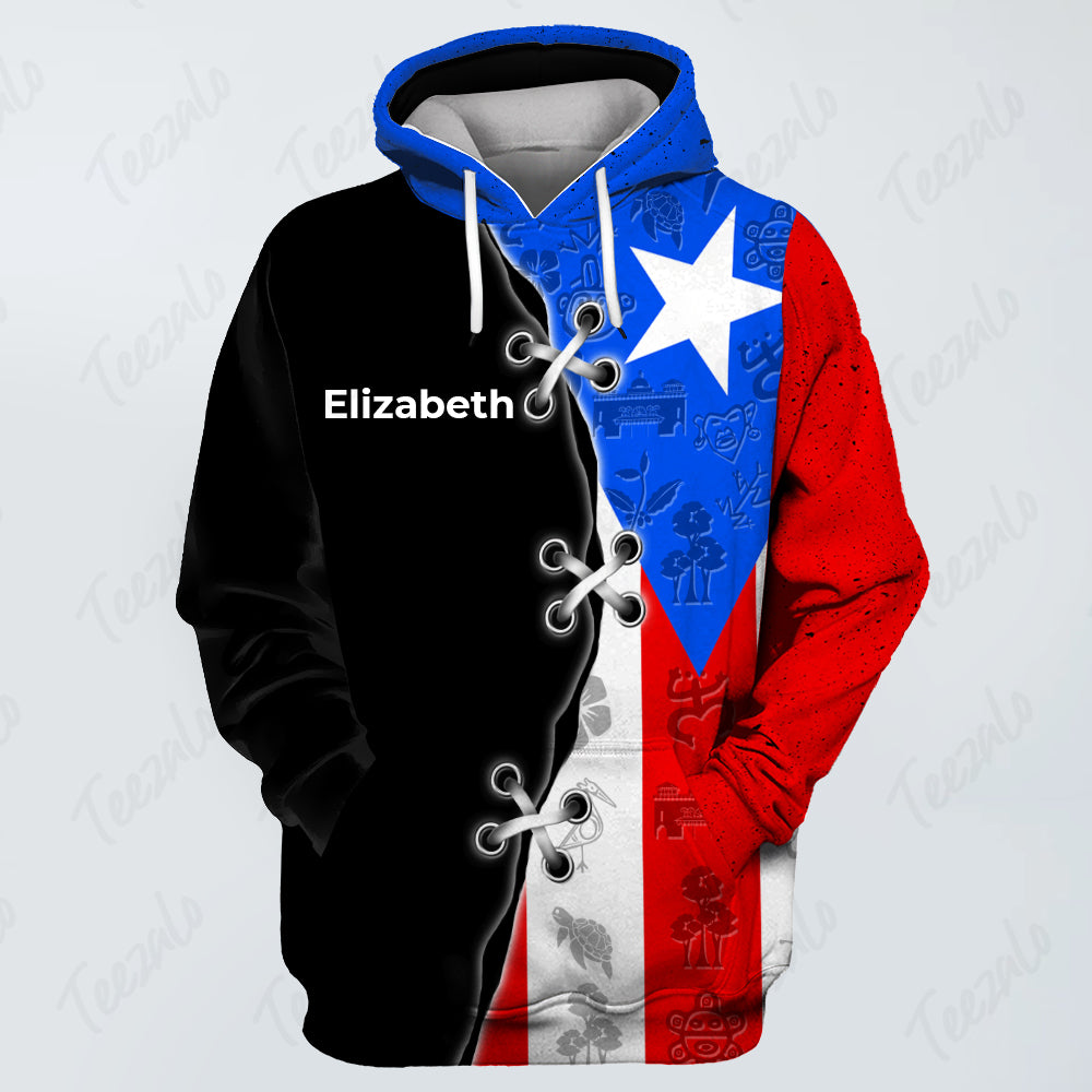 Puerto Rico Flag Symbols Men Personalized Hoodie