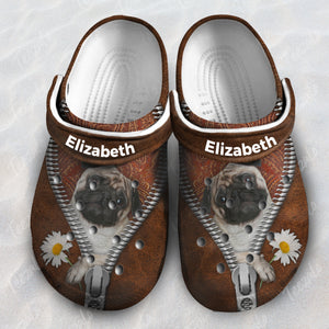 Custom Dog With Daisy Personalized Clogs Shoes