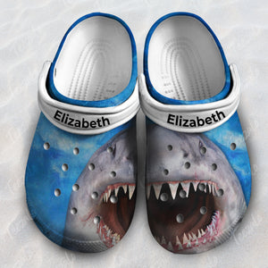 Shark Face Watercolor Personalized Clogs Shoes