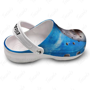 Shark Face Watercolor Personalized Clogs Shoes