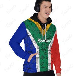 South Africa Flag And Symbol Personalized Hoodie With Your Name