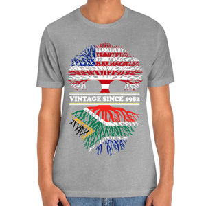 South Africa Flag Vintage Since Personalized T-shirt - T-shirt Born Teezalo