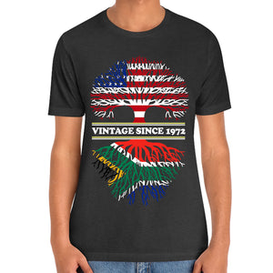 South Africa Flag Vintage Since Personalized T-shirt - T-shirt Born Teezalo