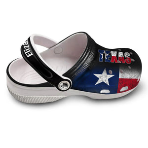 Texas Personalized Clogs Shoes With A Half Flag