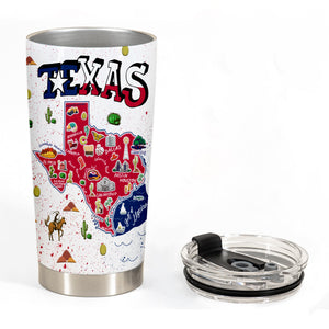 Texas Symbols Color Map Tumbler - Tumbler Born Teezalo