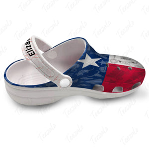 Texas Flag Personalized Clogs Shoes SSF