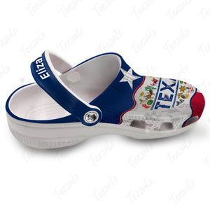 Texas Personalized Clogs Shoes A Heart Symbols