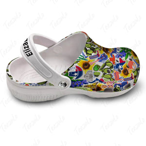 Texas Flower With Symbols Personalized Clogs Shoes