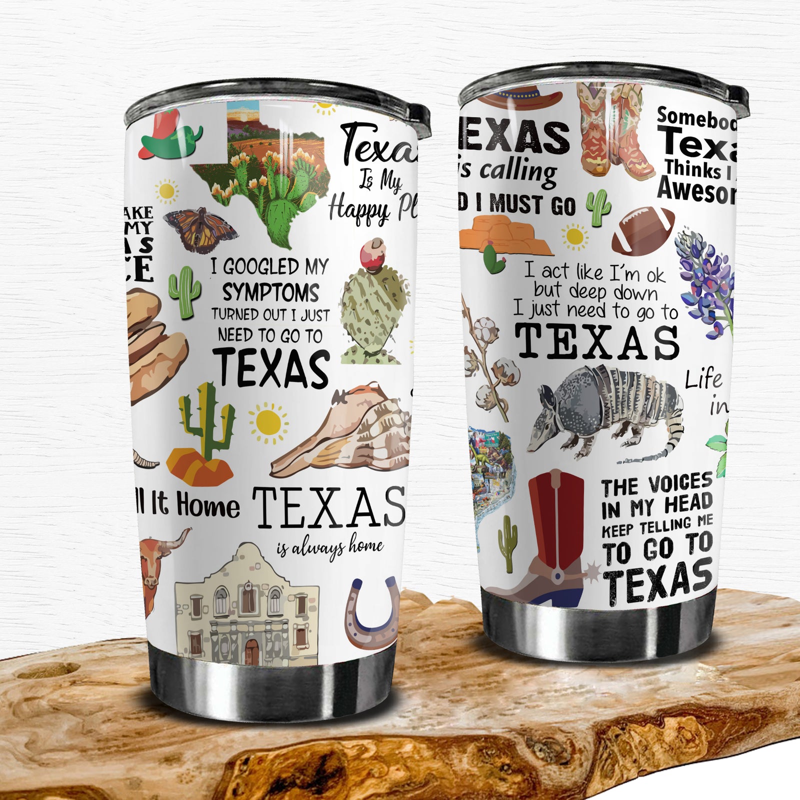 Texas Saying Symbols Tumbler