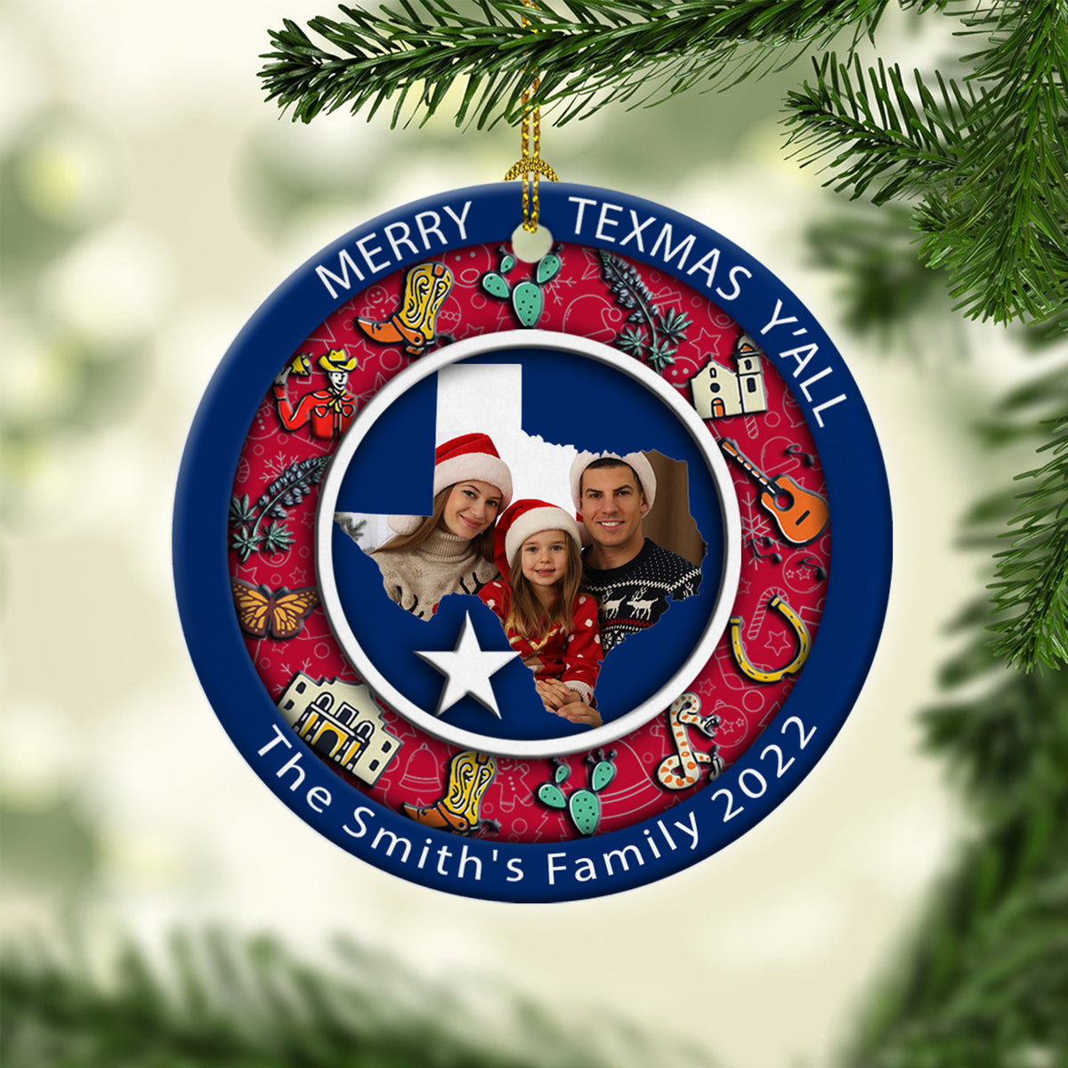 Personalized Texas Christmas Ornament