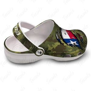 Texas Flag Personalized Clogs Shoes With Camo Pattern