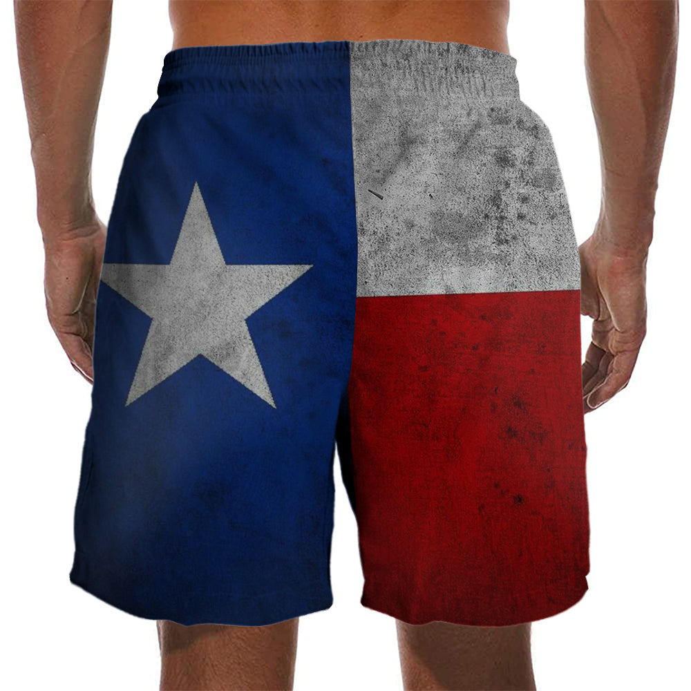 Texas Men Beach Shorts With Funny Skull