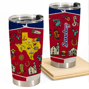 Texas Symbols Flag Personalized Tumblers Stainless Steel