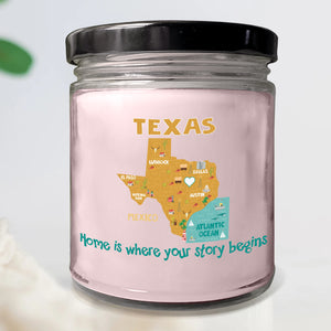 Texas Is Where Your Story Begins Candle - Candle Born Teezalo
