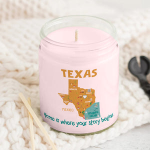 Texas Is Where Your Story Begins Candle - Candle Born Teezalo
