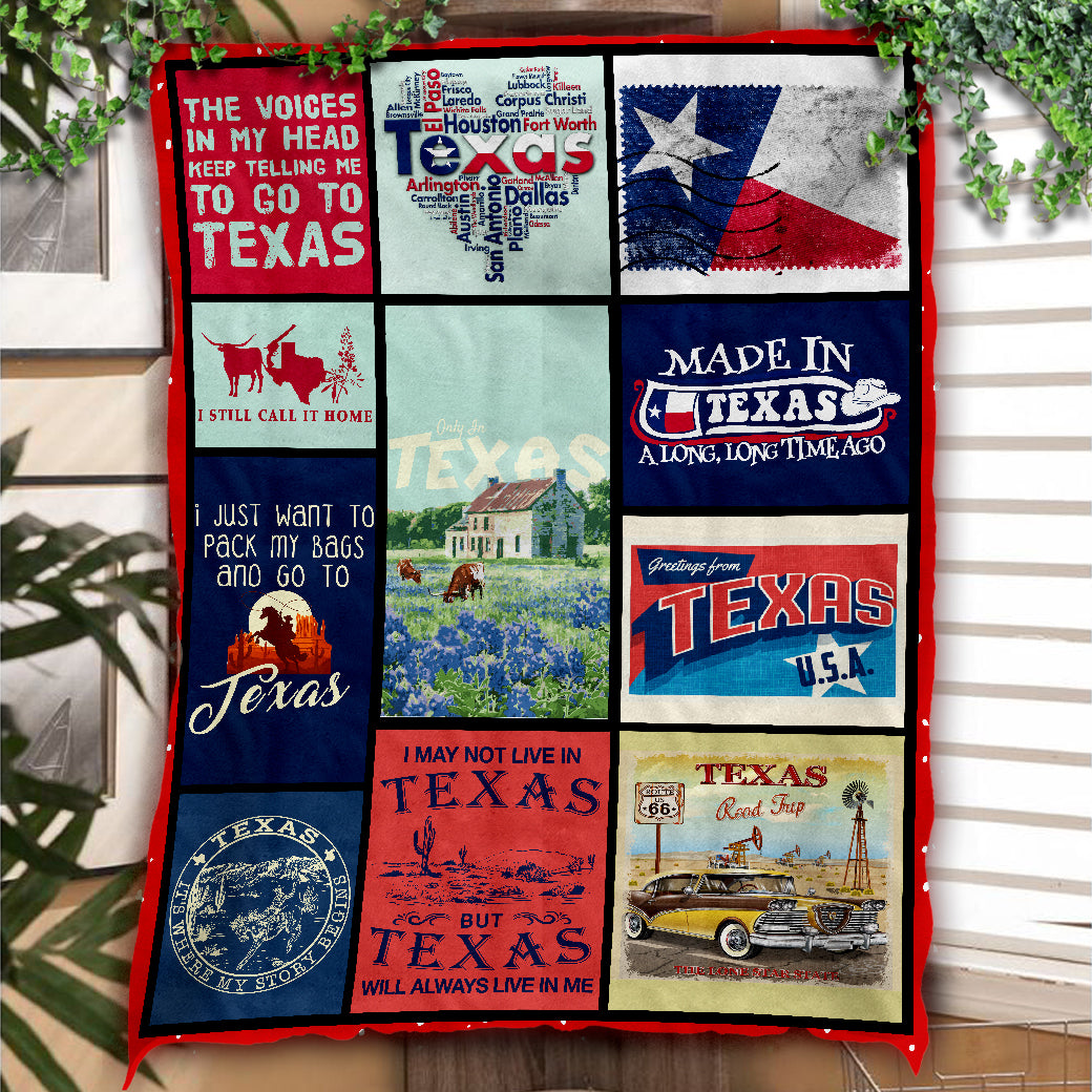 Texas Fleece Blanket With Flag And Sayings - Fleece Blanket Born Teezalo