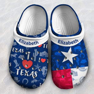 Texas Personalized Clogs Shoes With Love