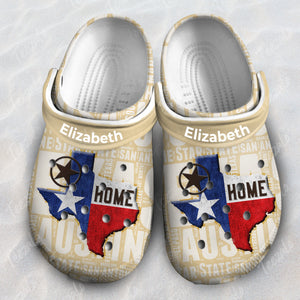Texas Personalized Clogs Shoes With Map And Cities