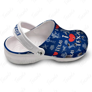 Texas Personalized Clogs Shoes With Love