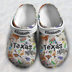 Proud Texas Symbols Personalized Clogs Shoes