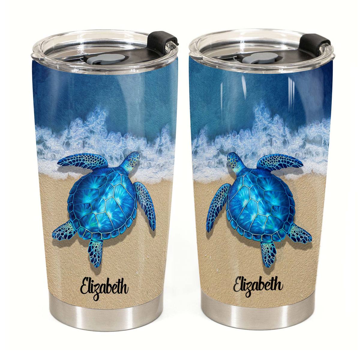 Turtle On The Beach Personalized Tumbler