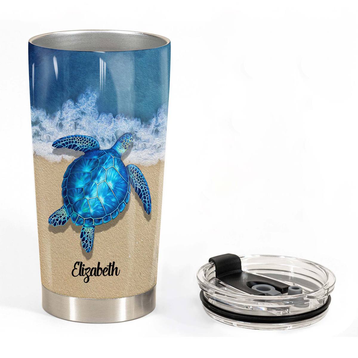 Turtle On The Beach Personalized Tumbler