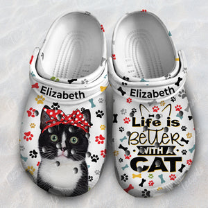 Personalized Cat Lovers Clogs Shoes, Custom Photo Face Clogs Shoes