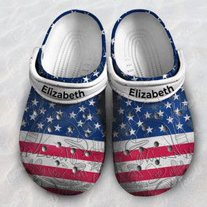 America Flag Personalized Clogs Shoes With Your Name