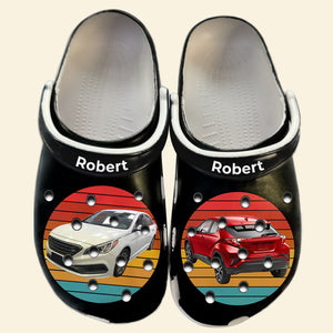 Upload Photo Car Personalized Clogs Shoes, Gift For Car Lovers