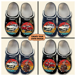 Upload Photo Car Personalized Clogs Shoes, Gift For Car Lovers