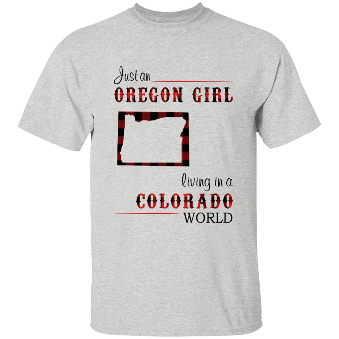 Just An Oregon Girl Living In A Colorado World T-shirt - T-shirt Born Live Plaid Red Teezalo