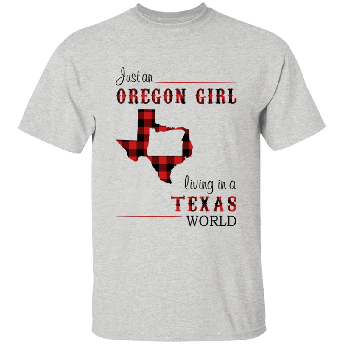 Just An Oregon Girl Living In A Texas World T-shirt - T-shirt Born Live Plaid Red Teezalo