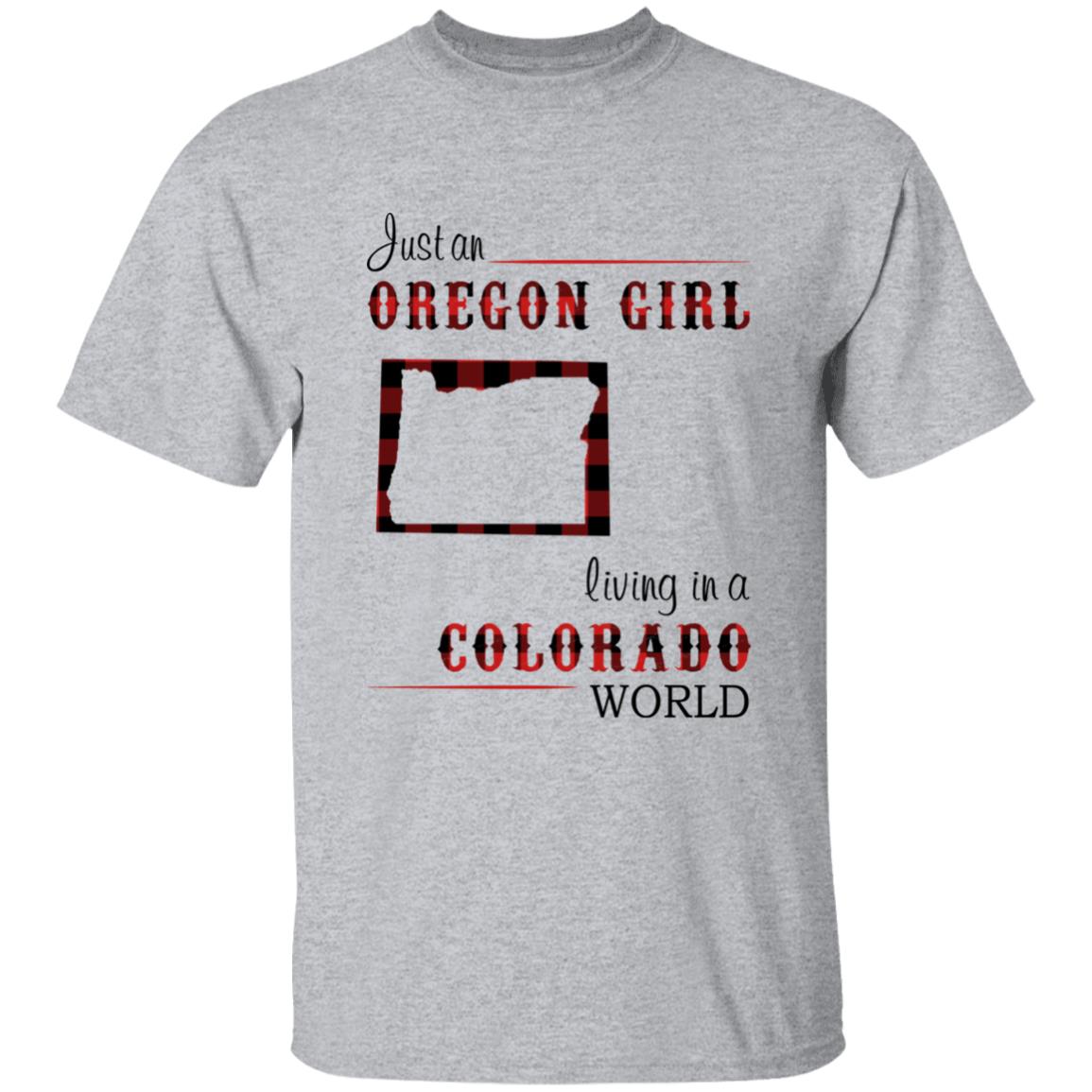 Just An Oregon Girl Living In A Colorado World T-shirt - T-shirt Born Live Plaid Red Teezalo