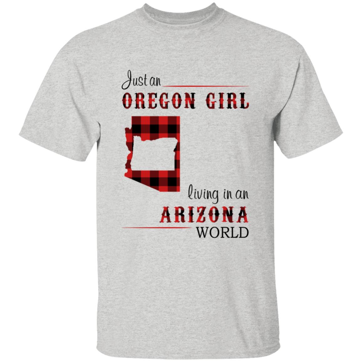 Just An Oregon Girl Living In An Arizona World T-shirt - T-shirt Born Live Plaid Red Teezalo