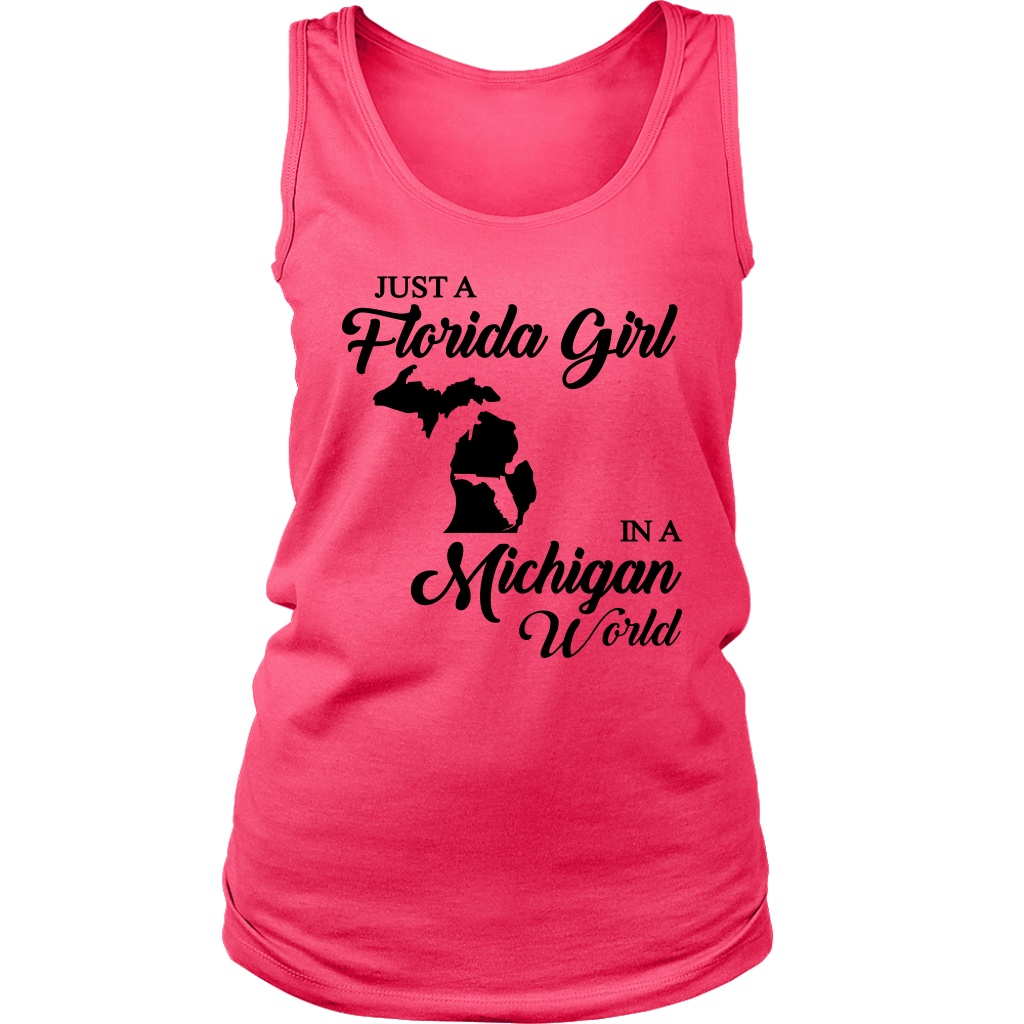 Just A Florida Girl In A Michigan World T-Shirt - T-shirt Teezalo