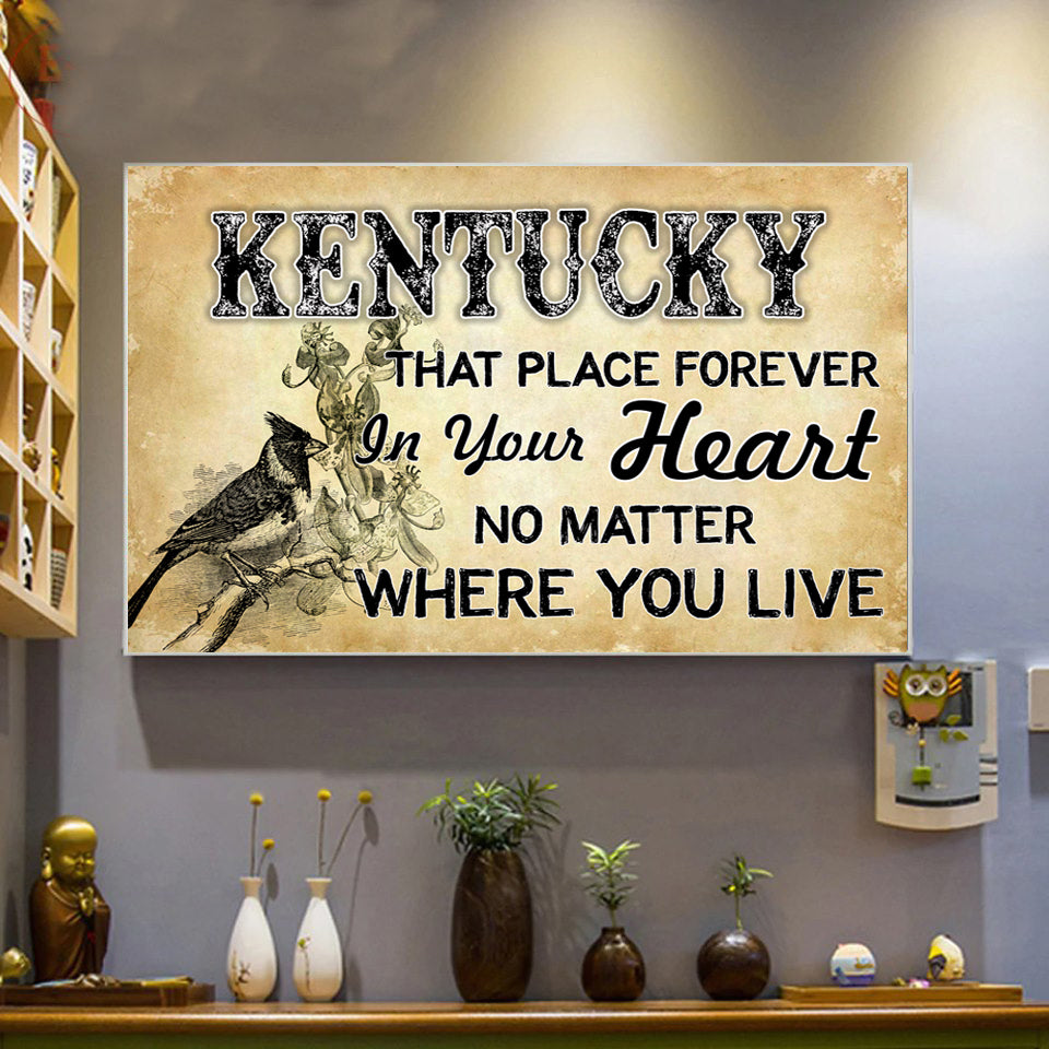 Kentucky That Place Forever In Your Heart Poster - Poster Teezalo