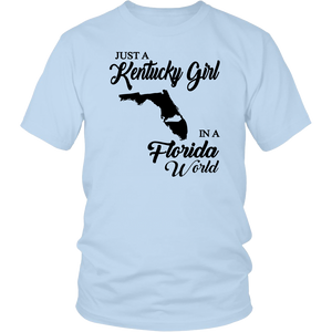 Just A Kentucky Girl In A Florida World T-shirt - T-shirt Teezalo