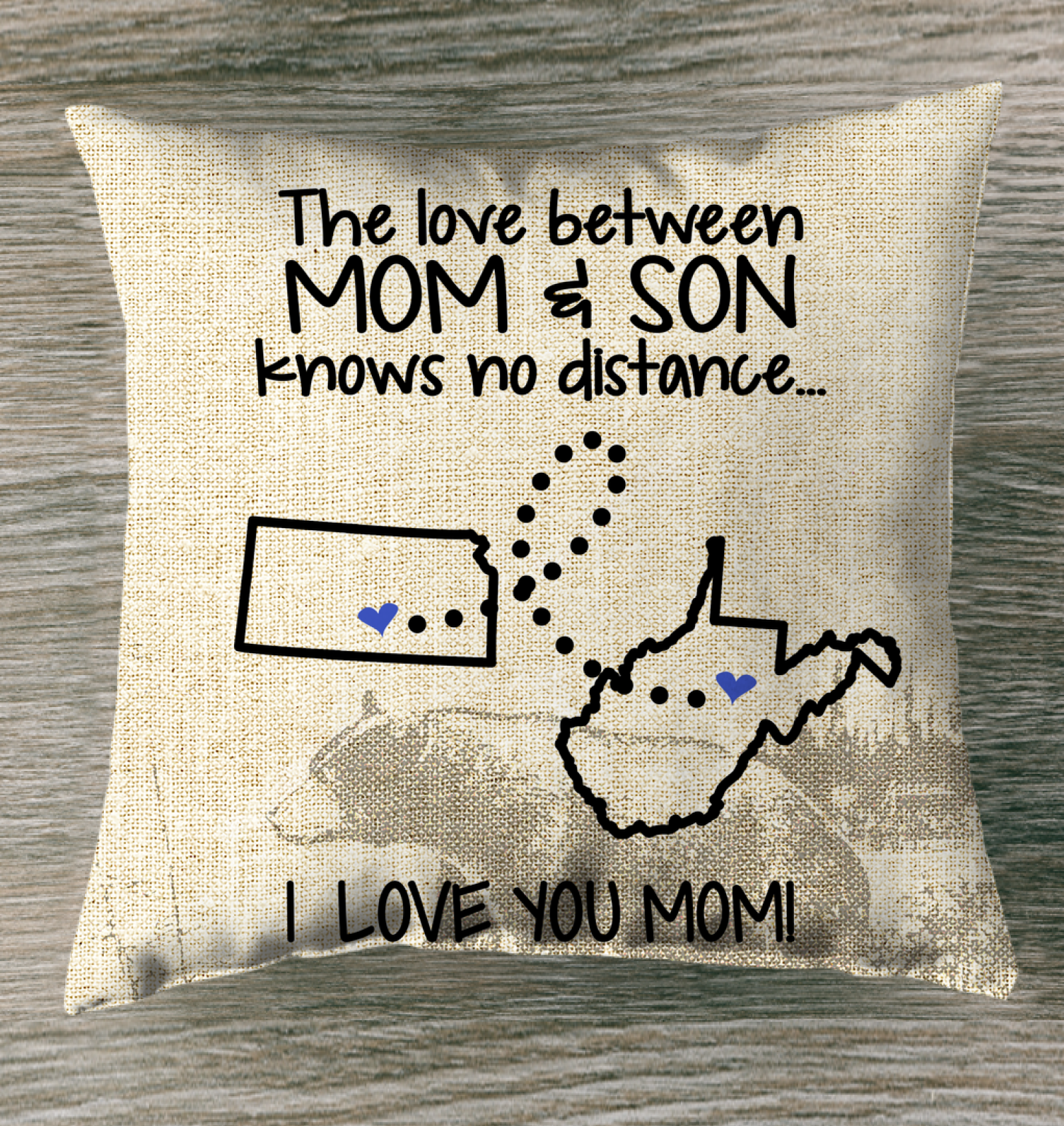 West Virginia Kansas The Love Between Mom And Son Pillow - Pillows Teezalo