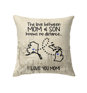 Michigan Alaska The Love Between Mom And Son Pillows - Pillows Teezalo