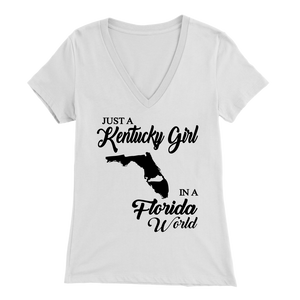 Just A Kentucky Girl In A Florida World T-shirt - T-shirt Teezalo